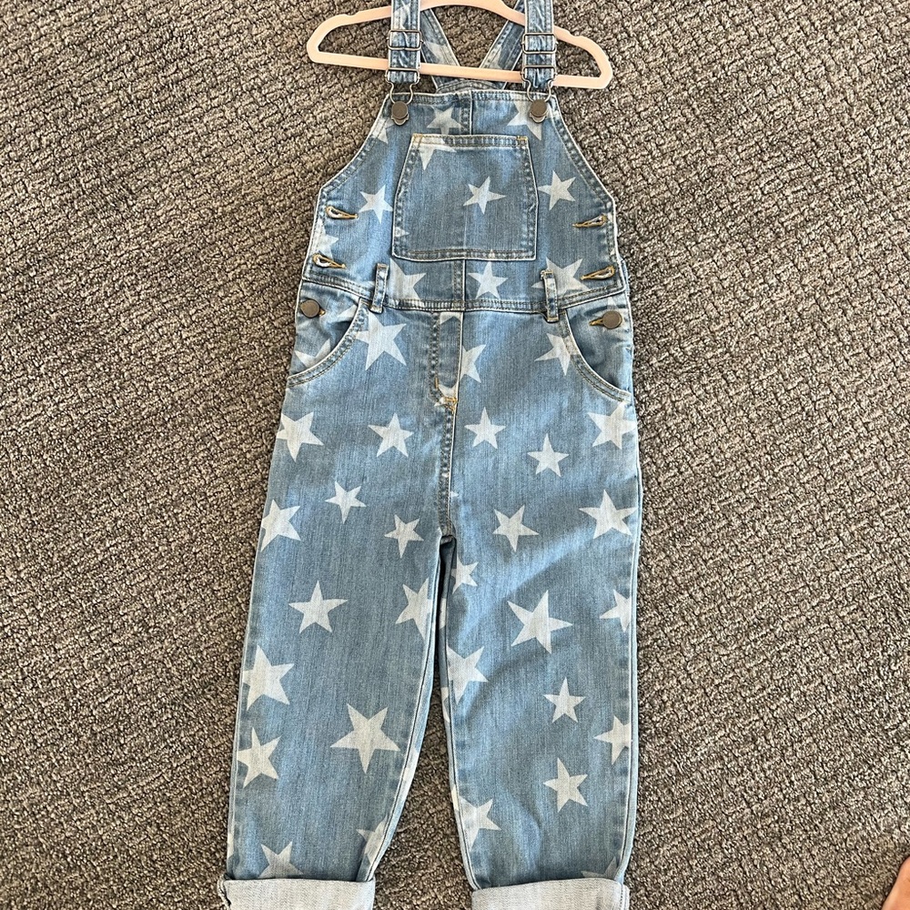 Stella McCartney denim toddler overalls with star print. Never worn!